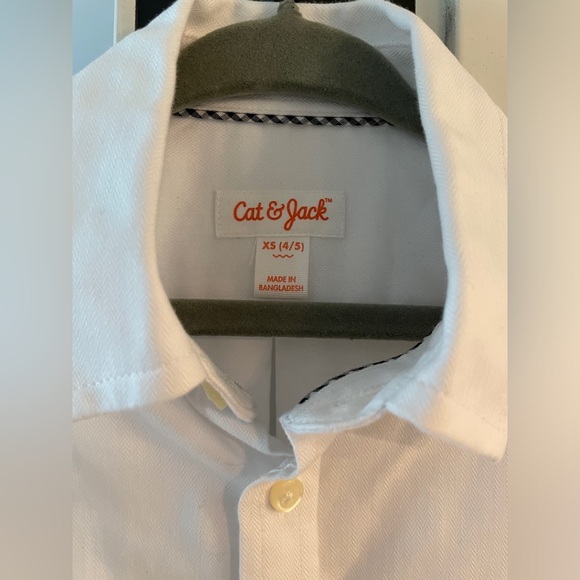 Boys Long Sleeve White Button Down Shirt - Size XS 4/5 (Bundle for Discount) - Picture 2 of 3